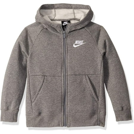Nike Girls' Full Zip Hoodie, White, XS