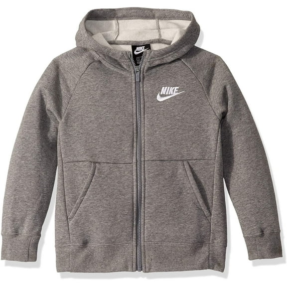 Nike Girls' Full Zip Hoodie, White, XS