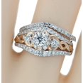 thumbnail image 2 of Diamond Ring Set for Her 14K White and Rose Gold 0.90ctw Chevron Style Wide Set, 2 of 3