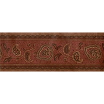 Trimz Burgundy Paisley Wallpaper Border - Traditional Style - Burgundy, Brown 15' L x 4.25" W - Kitchen / Living Wallpaper Border