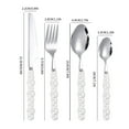 thumbnail image 2 of 4-piece Set Handle Stainless Steel Tableware Dessert Salad Spoon Fork Handle Steak Knife Fork Spoon Tea Spoon, Xinsrenus Under $5! 4-piece Set Handle Stainless Steel, 2 of 2