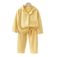 thumbnail image 2 of CSCHome Baby Boys Girls Pajama Set Kids Long Sleeve Lapel Collar Velvet Pajamas Button down Top Shirt Pants 2PCS Basic Cotton Sleepwear Pjs for Toddler Kids, 2 of 9