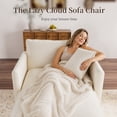 thumbnail image 3 of Muumblus Oversized Lounge Chair with Ottoman, Plush Cloud Accent Armchair for Living Room, Beige Chenille, 3 of 9