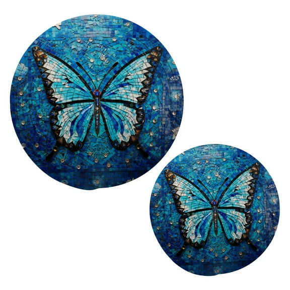 Abstract Butterfly Paint Pot Holders Set Trivets Hot Pads Cotton Mats for Cooking