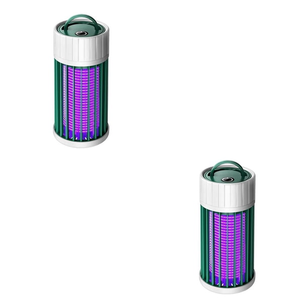 Kearding Lámpara de plagas de descarga eléctrica Recargable Inalámbrico Portátil Sala de estar 50-120m² Luz de insectos Control LED Atracción Verde Type1 NO1