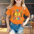 thumbnail image 2 of PMVFHDE Hauts d'Été pour Fille 2025 Hauts d'Été Tendance pour Filles T-Shirts Graphiques pour Filles T-Shirts à Manches Courtes pour Filles Imprimé Enfants Col Rond Manches Courtes Amples T Orange, 10-11 Ans, 2 of 4