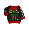 thumbnail image 2 of Infant & Toddler Boys Gray Pom Pom #Elfie Christmas Holiday Knit Sweater NB, 2 of 3