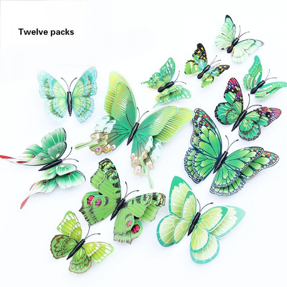 Fake Artificial Butterflies Magnetic Multi-color Decroation Gifts Convenient 12X 