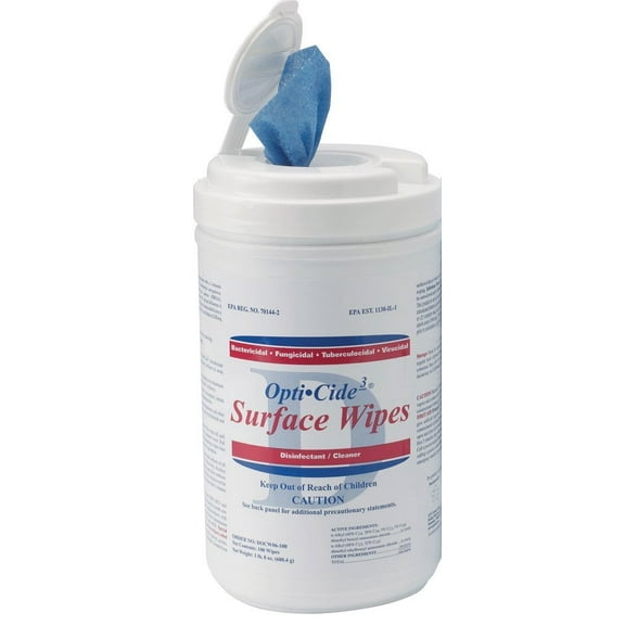 Biotrol DOCW06-100 Opti-Cide3 Surface Disinfectant Wipes Large 6" x 10" 100/Cn