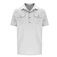 thumbnail image 3 of Men's Polo Shirts with Pocket Short Sleeve Lightweight Button Collared Cargo Shirt Outdoor Fishing Hiking Travel Shirts, 3 of 4