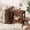 Rustic Walnut, variant on Finmind 2-Tier Solid End Table, Couch Side Table with Arched Legs for Small Space, Living Room, Easy Assembly, Warm Walnut