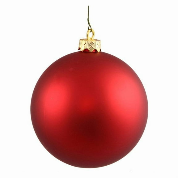 Vickerman 4.75" Red Matte Ball Ornament, 4 per Bag