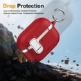 thumbnail image 7 of Dteck Case for Apple AirPods Pro 3rd Generation,Shockproof PU Leather with Lock Case Built-in Fold-out Phone Stand Cover with Carabiner Keychain for AirPods Pro 3 (2025), Red, 7 of 7