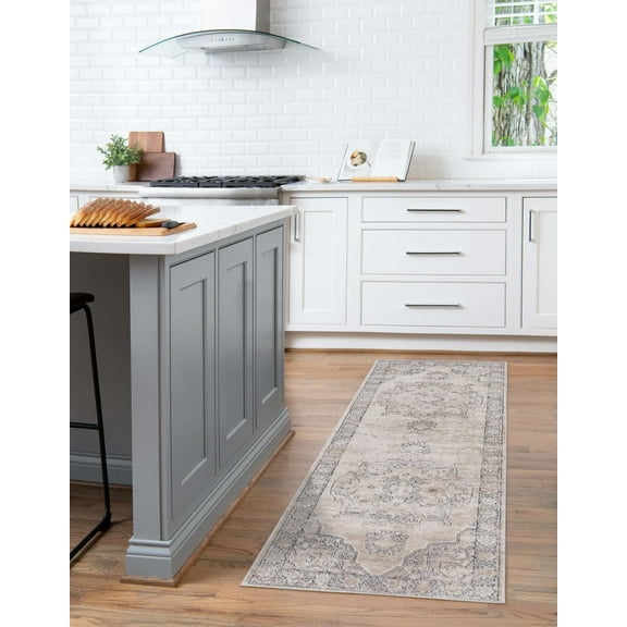 Unique Loom Portland Collection Area Rug - Canby (2' 7" x 10' Runner Ivory/Beige)