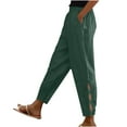 thumbnail image 3 of ZyeKqe Cotton Linen Pants for Women High Waisted Pants Ankle Length Summer Beach Trousers, 3 of 7