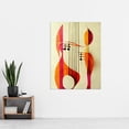 thumbnail image 2 of Abstract Autumnal Boho Musical Music Symbol Clef in Cream Pink Copper Yellow Extra Large XL Wall Art Poster Print, 2 of 3