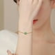 thumbnail image 5 of Pulsera de aventurina verde con piedra natural para mujer. Pulseras auténticas para mujer. Pulsera Figaro con cadena., 5 of 9