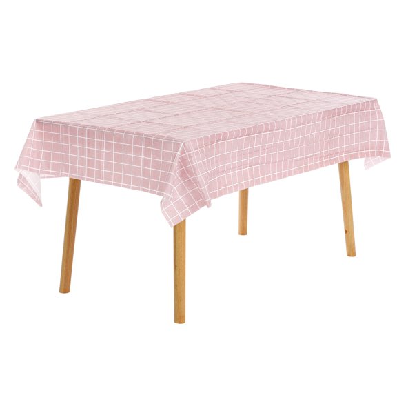 REGALWOVEN 6 Pack Rectangle Tablecloth Wrinkle Waterproof Plastic Table Cover for Party and Dining Room Pink 54' x 35'
