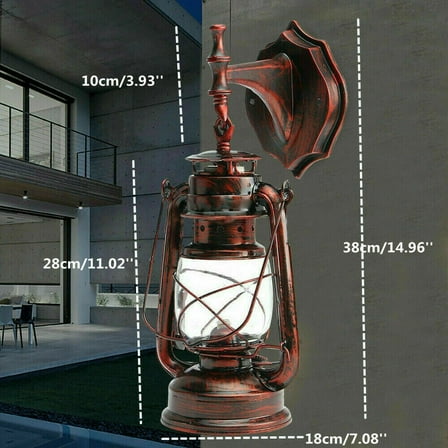 Outdoor Vintage Antique Rustic Lantern Lamp Retro Wall Sconce Light Fixture E27