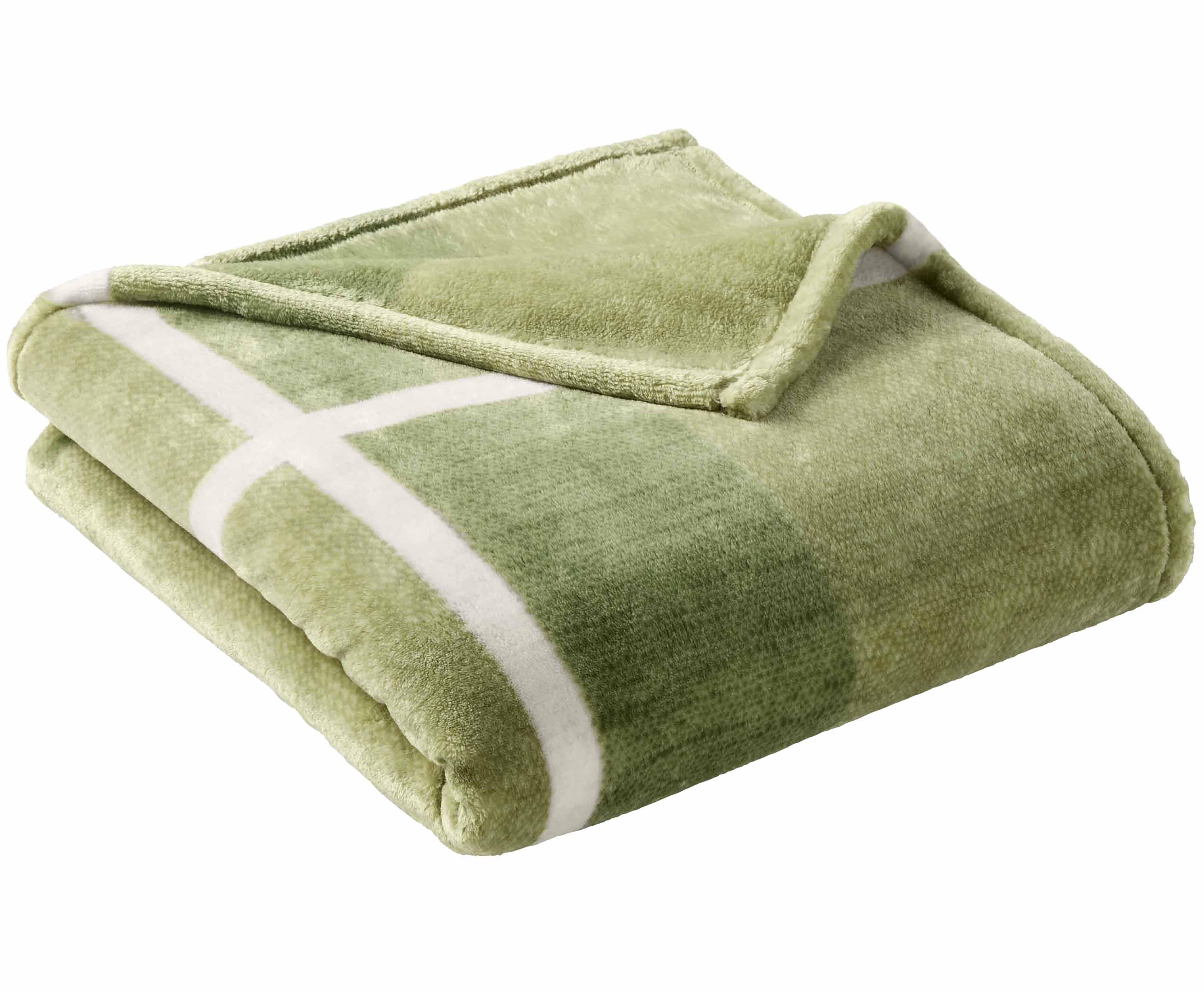 Better Homes & Gardens  Printed Heavyweight Ultra  Plush Adult Throw, 50” x 72”,  Green Plaid