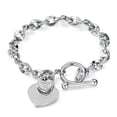 thumbnail image 1 of Pulsera en forma de corazón para mujer, cadena de acero inoxidable de 18 cm, 1 of 1
