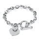 thumbnail image 1 of Pulsera en forma de corazón para mujer, cadena de acero inoxidable de 18 cm, 1 of 1
