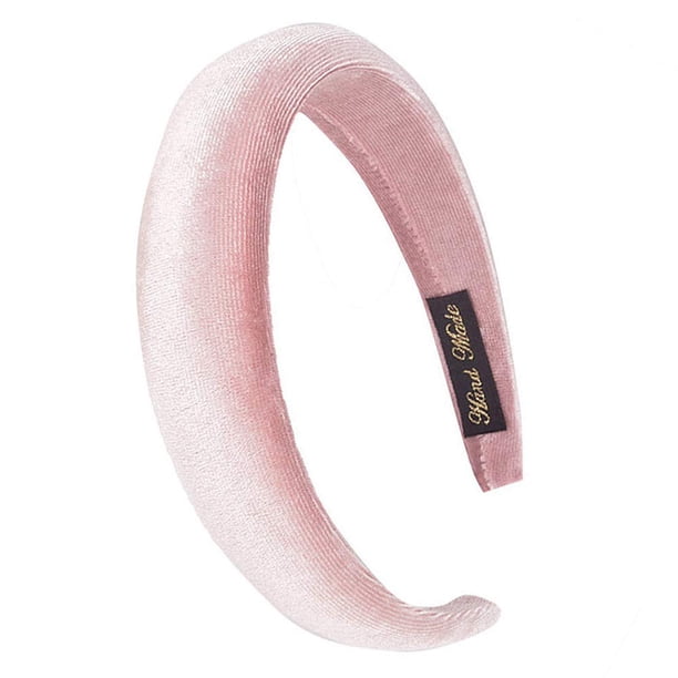 FXQHAN Diademas Acolchadas Diadema de Terciopelo Diademas Gruesas de Esponja hinchada Diadema Ancha Vintage para Mujer (Rosa)