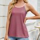 thumbnail image 4 of Camiseta sin mangas a rayas con bloques de color para mujer - Blusa informal de verano de poliéster y spandex, 4 of 8