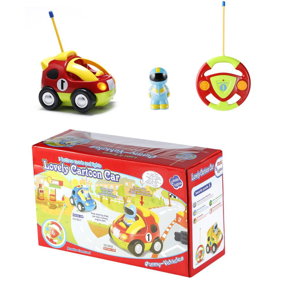 Details about   2.4G Remote Control Car for Toddlers RC Cartoon Race Car with Music and Lights 