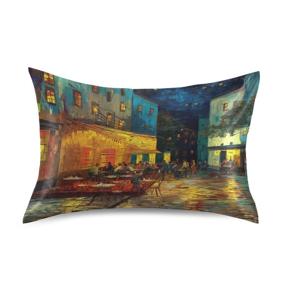 Satin Pillowcase Home Luxury Envelope Pillowcases Soft And Smooth Outdoor Café At Night