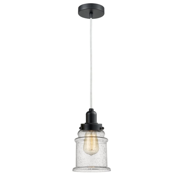 Innovations 100BK-10W-0H-BK-G184 Canton 1 Light 11.25 inch Mini Pendant, Matte Black