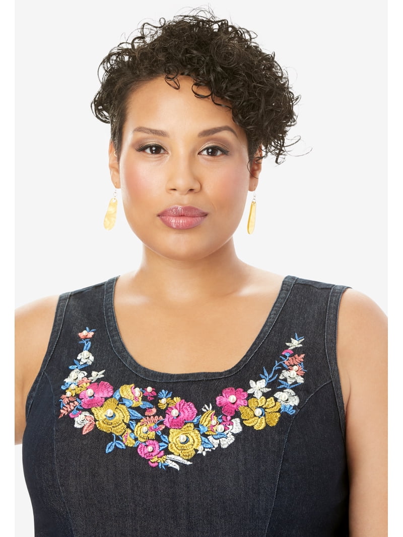 Jessica London Women's Plus Size Stretch Denim Maxi Dress - Walmart.com Jessica London Women's Plus Size Stretch Denim Maxi Dress - Walmart.com