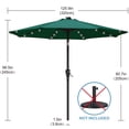 thumbnail image 5 of ABCCANOPY 10.5ft Patio Solar Umbrella LED Outdoor Umbrella with Tilt and Crank, Forest Green, 5 of 10