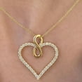 thumbnail image 3 of 1Ct White Diamond Round Cut Women's Heart Shape Pendant 14K Yellow Gold Plated, 3 of 3