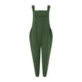 thumbnail image 6 of Rompers for Women Sleeveless Solid Color Wide Leg Square Neck With Pocket Onesies, 6 of 8