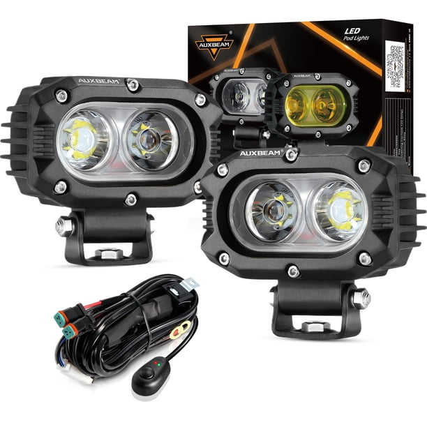Luz Auxbeam LED Pod de 4 pulgadas Cuadrada con Haz Inundación (2 piezas)