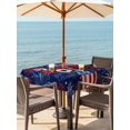 thumbnail image 3 of Outdoor Tablecloth with Umbrella Hole for Patio/Picnic/Party/Camping, Independence Day Waterproof Table Cloth Square Cover Washable, 4th of July Red Blue Floral Flag Firework (60"x 60"), 3 of 9