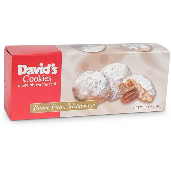 David's Cookies Gourmet Butter Pecan Meltaway Singles - Gourmet Cookie Snacks With Crunchy Pecans and Powdered Sugar - Pure Creamy Butter Recipe - Delicious Heavenly Flavors Food Gift (6 Oz)