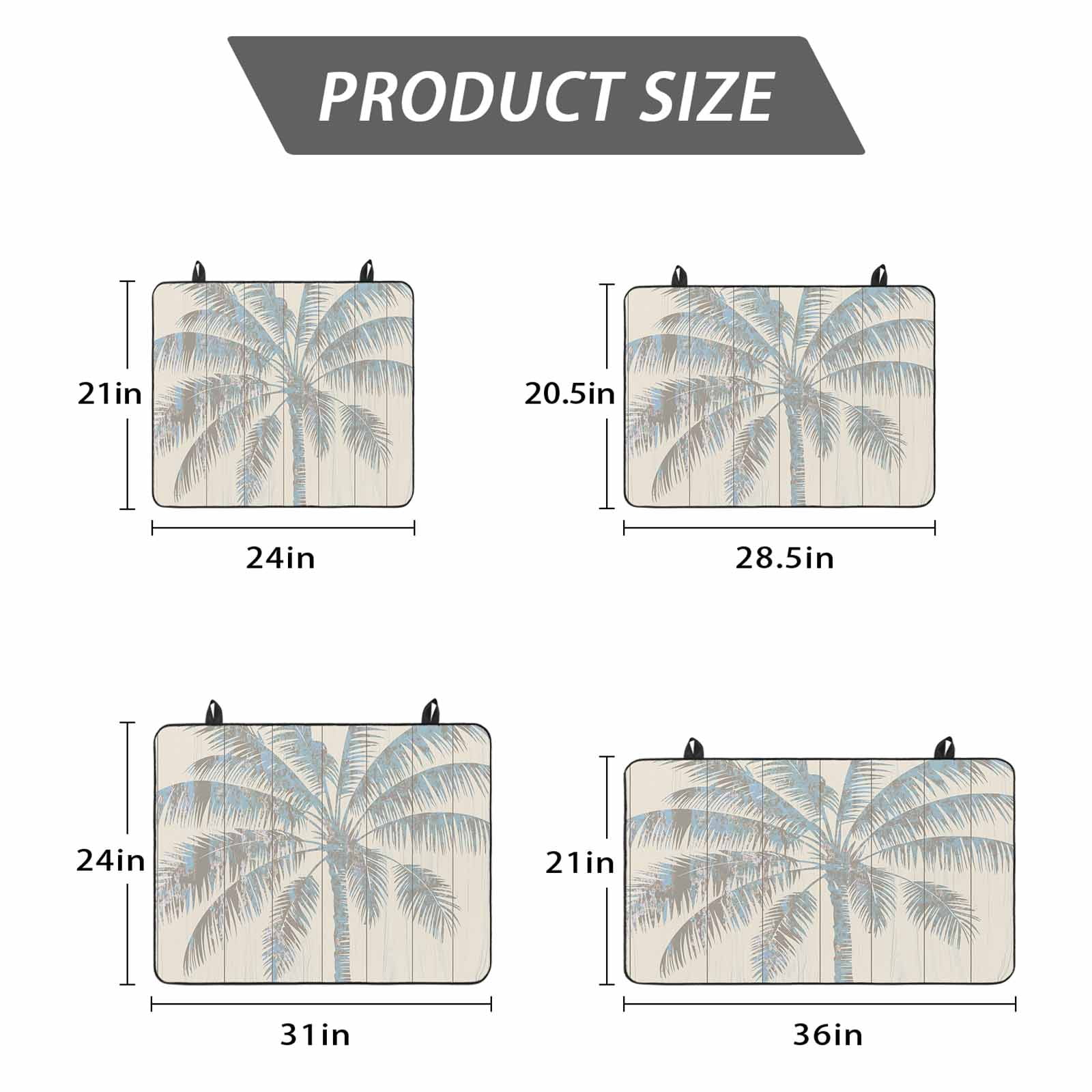 Summer Palm Trees Stove Top Cover for Electric Stove, Heat-proof & Non Slip Glass Top Stove Cover Protector, Tropical Plants Vintage Wood Grain Kitchen Flat Cooktop Rubber Mat 24x21 Inches