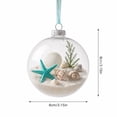 thumbnail image 2 of Clear Christmas Ornaments Balls with Coastal Beach Theme, 1 Pack, Transparent Sphere with Silver Cap, for Christmas Tree Decor, Holiday Decoration, 2 of 3