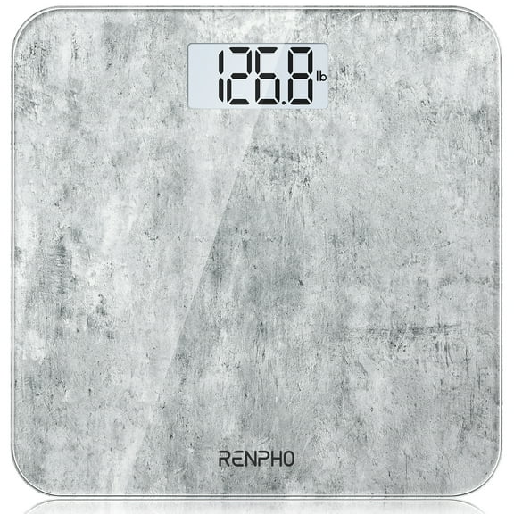 RENPHO Highly Accurate Digital Body Weight Scale, 400 lb, Cement Pattern
