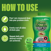 Green Gobbler Fruit & Drain Fly Killer , 32 Fluid Ounce