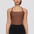 thumbnail image 1 of Pounoo Womens Halter Crop Tops Halter Neck Solid Color Cropped Gym Workout Casual Outings Tops Camis Tanks Gift, 1 of 6