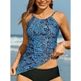 thumbnail image 6 of Sociala Halter Tankini Tops for Womens Ruched Swim Tops Built-in Bra Bath Suit Tops Only UPF50+, 6 of 6