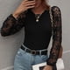 thumbnail image 5 of Otoño Invierno Suéter Ahueca Hacia Fuera Manga Larga Cuello Redondo Elástico Jersey Camisa De Punto para Mujer, 5 of 7