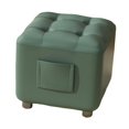 thumbnail image 3 of Reposapiés cuadrado pequeño, reposapiés, otomano, taburete de ocio, puf estable, reposapiés para entrada, dormitorio, interior Verde, 3 of 8