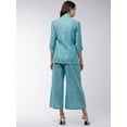 thumbnail image 4 of Zima Leto Women's Chambray Cotton Long Blazer And Pant Set, 4 of 9