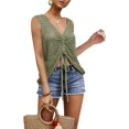 thumbnail image 1 of XINQIHANG Womens Boho Off Shoulder Sheer Crop Tops Bell Sleeve Flowy Oversized Crochet Ruched Pullover Sweaters, 1 of 1