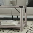 thumbnail image 4 of Emma + Oliver Engineered Wood Modern Farmhouse Coffee Table with Metal Accents in Gray Wash, 4 of 11