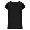 thumbnail image 4 of DHFJKG Basic Tees For Women T Shirts Lightweight Linen Summer Relaxed Fit Casual V Neck Solid Color Workout Shirt Soft Tops, 4 of 4